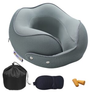 Nixy Hub Ultra Soft Memory Foam Neck Pillow (Green Grey)